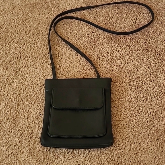 Crossbody leather small blk bag - Picture 1 of 4